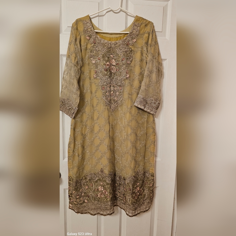 Pakistani designer jazmine chiffon dress.